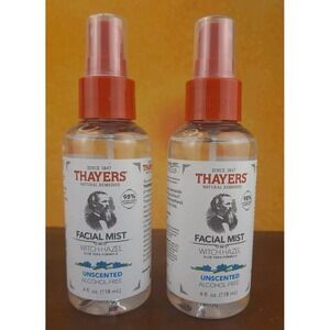 2X Thayers Facial Mist Witch Hazel Aloe Vera Formula • 3oz Spray • Unscented